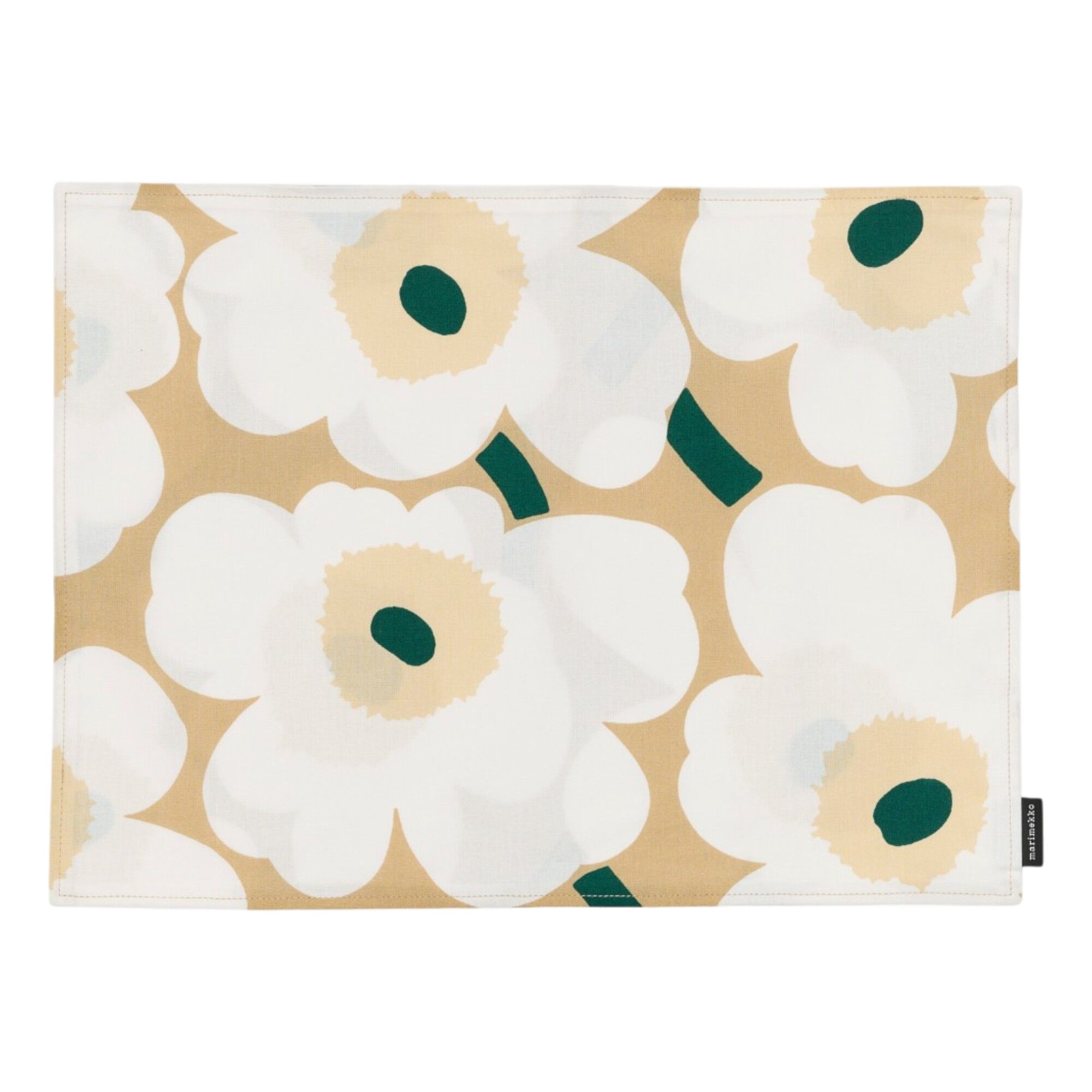 Marimekko Pieni Unikko bordbrik 42 Ã 31 cm, sand/hvid/beige/smaragd