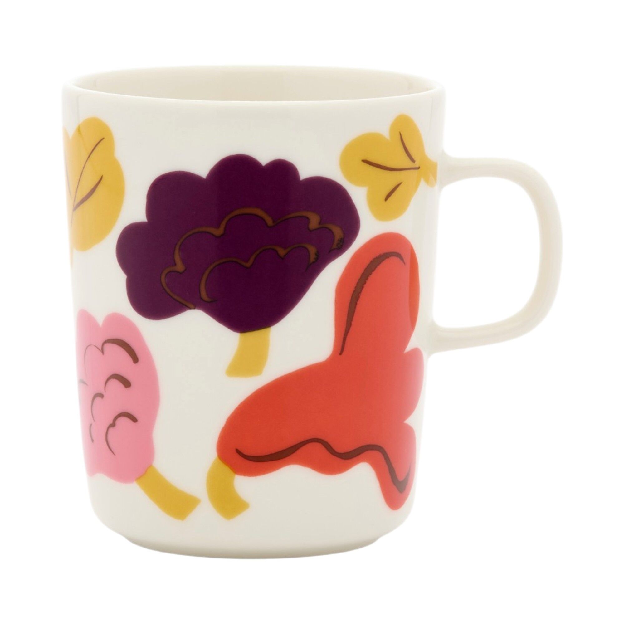 Marimekko Kukasta kukkaan Oiva krus 2,5 dl, hvid/rosa/terracotta/blomme