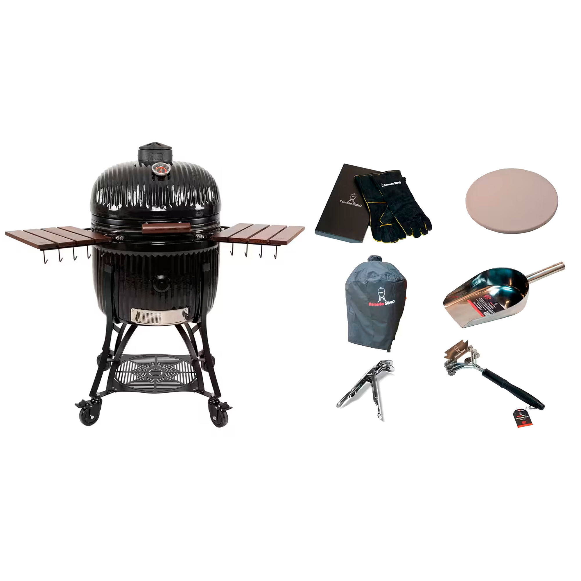 Kamado sumo Icon Maxi kamadogrill med tilbehørspakke, sort