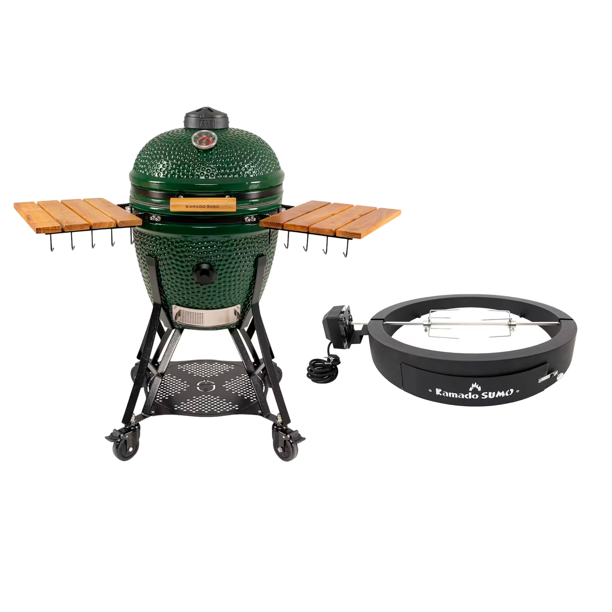 Kamado SUMO Large Gen 2 kamado-grill med Grillmesterens rotisserie, grøn