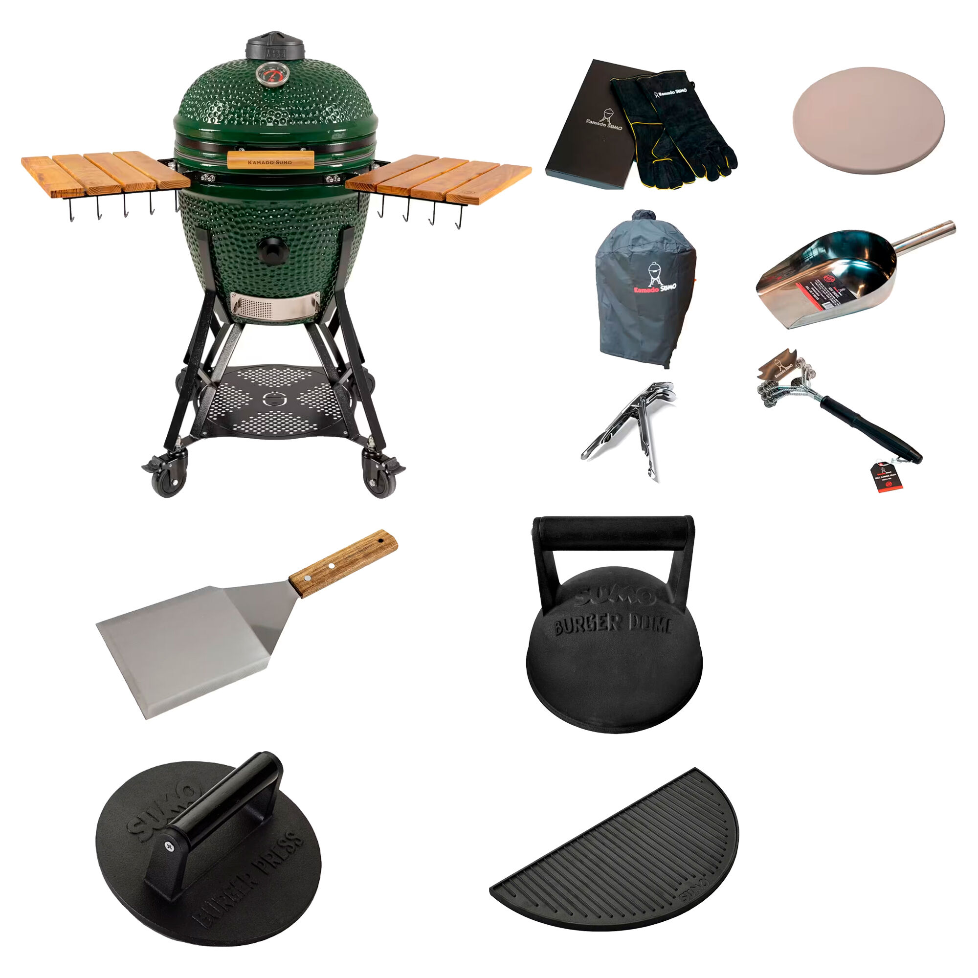 Kamado SUMO Gen 2 Large kamadogrill med smash-pakke, grøn