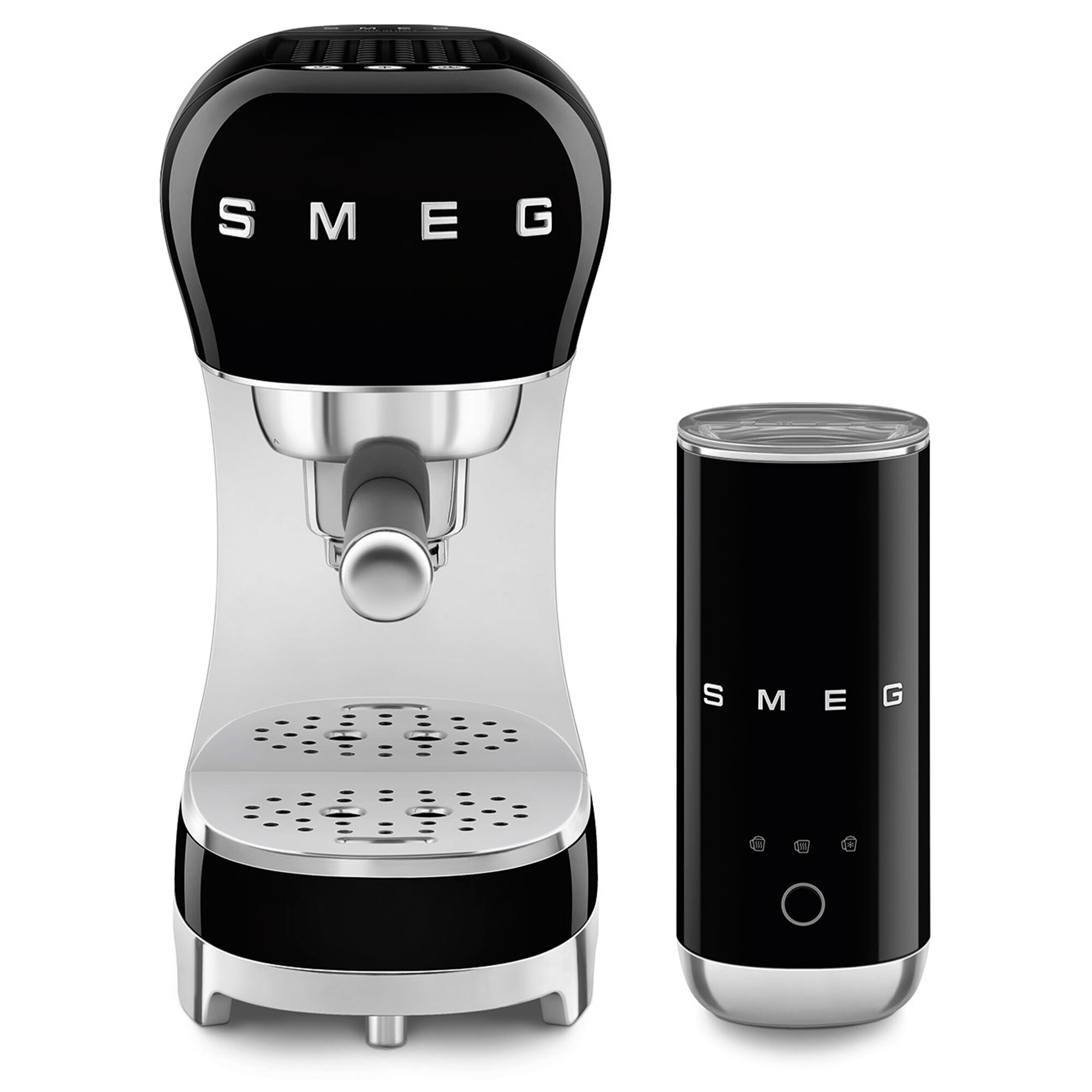 Smeg ECF12BLEU manuel espressomaskine med mælkeskummer, sort