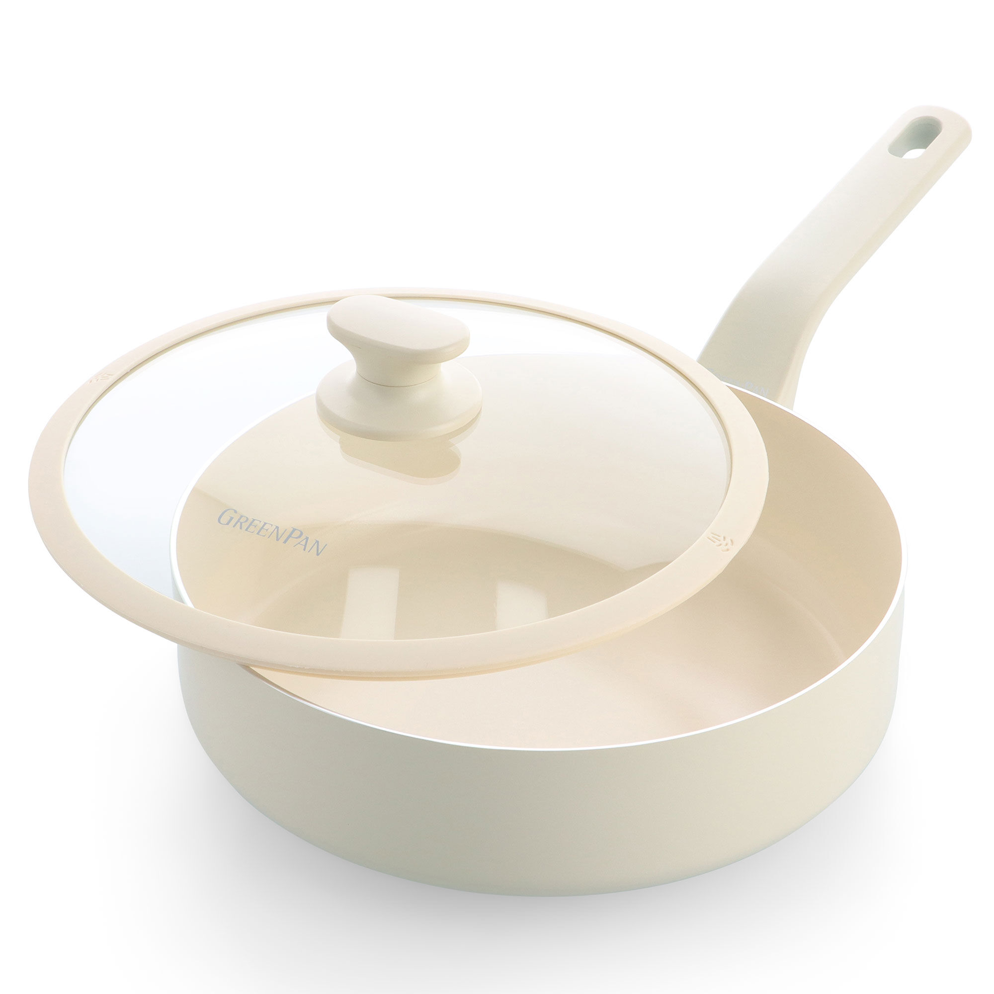 Greenpan Essence Pro traktørpande med låg 28 cm, cream