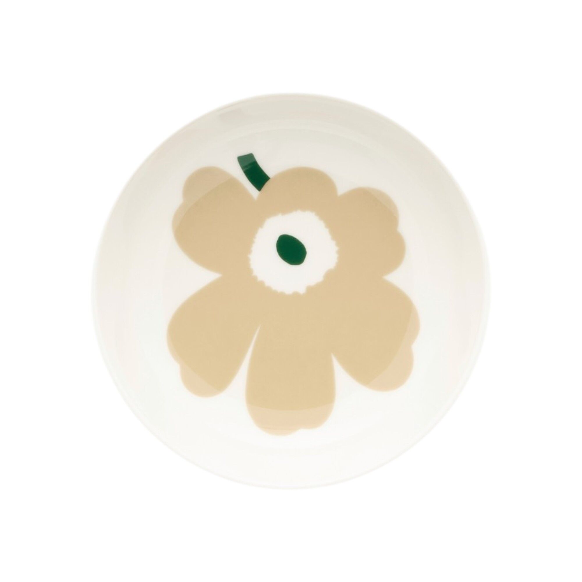 Marimekko Unikko skål 13 cm, beige/hvid/sand/mørkegrøn