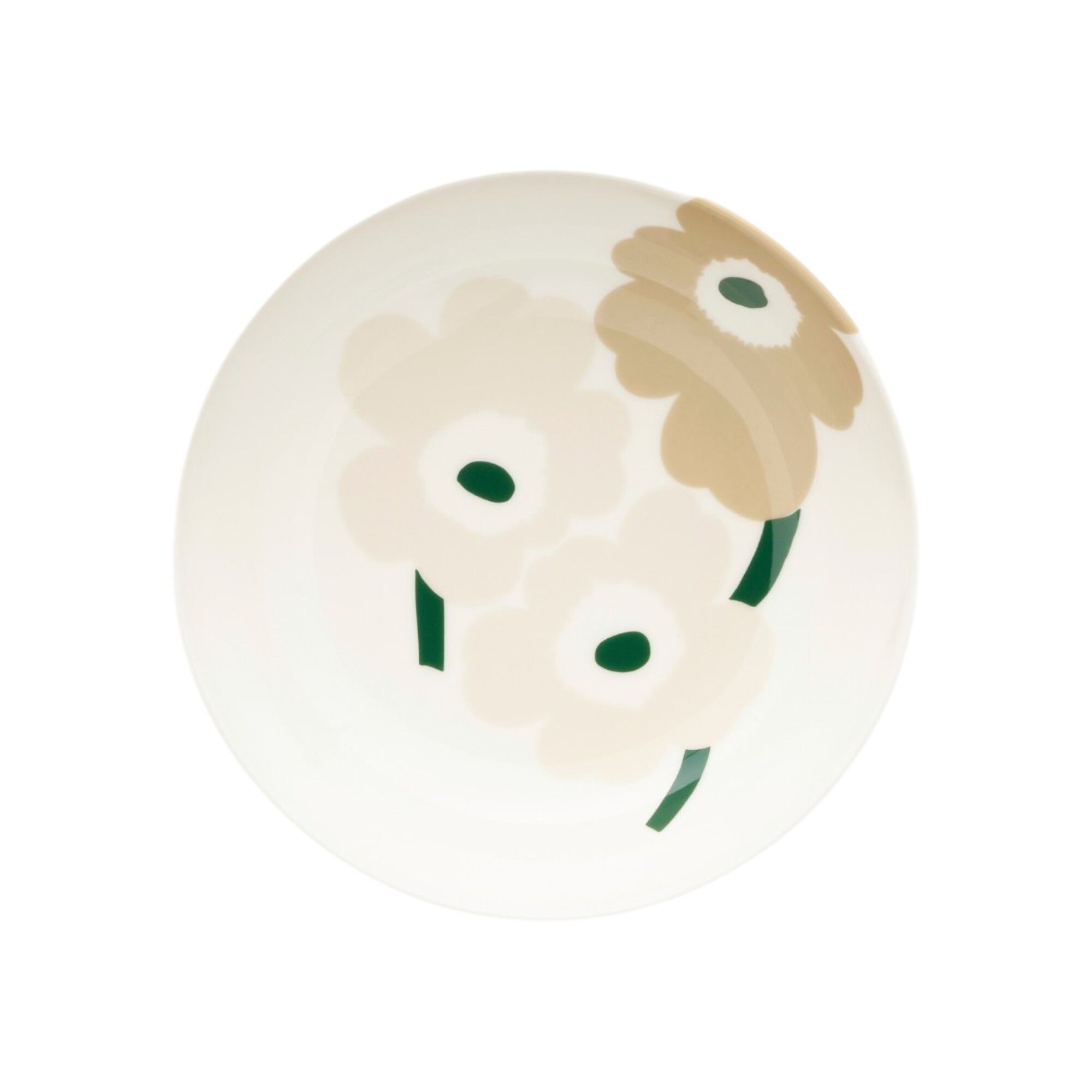 Marimekko Unikko skål 16 cm, beige/hvid/sand/mørkegrøn