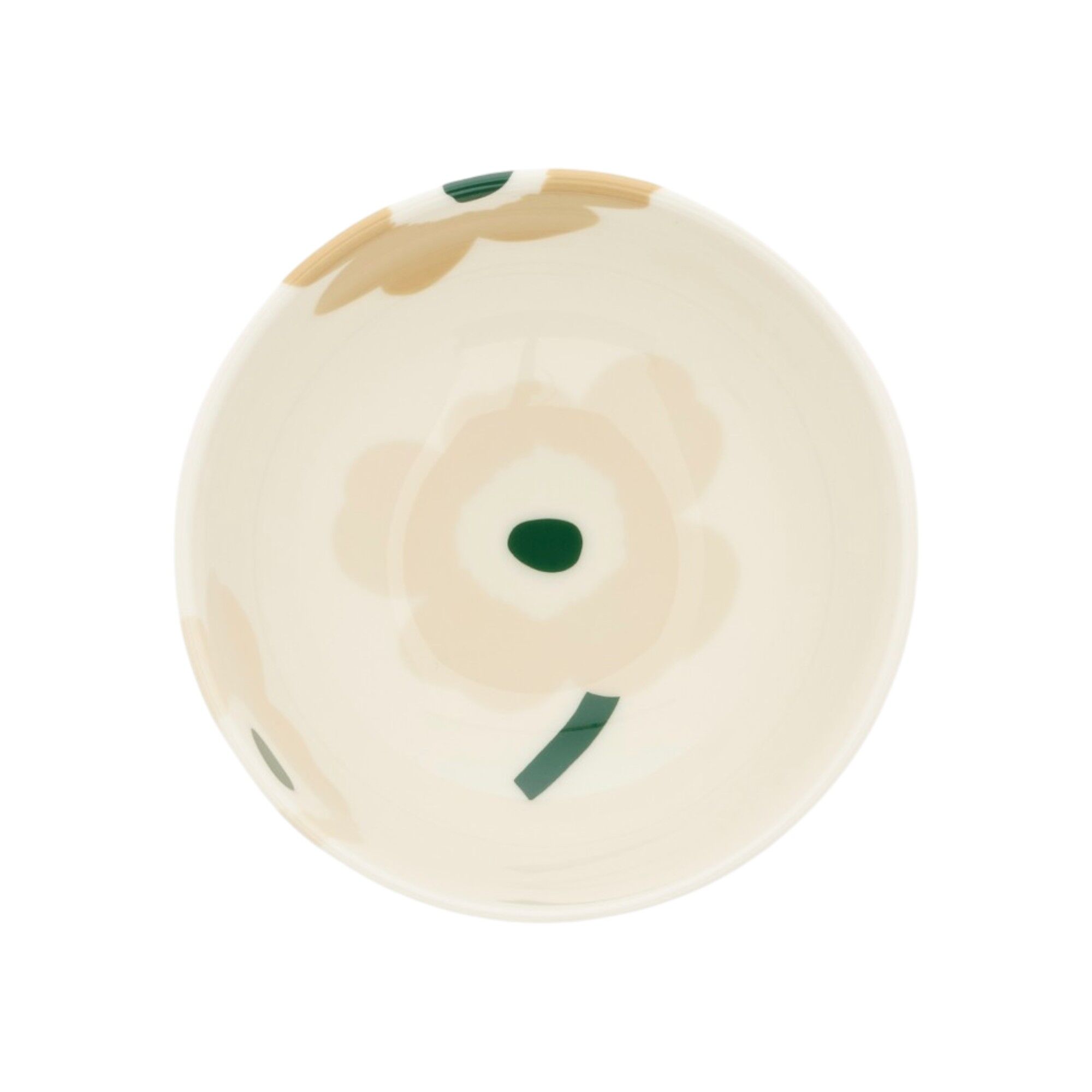 Marimekko Oiva Unikko skål 3 dl, beige/hvid/lys sand/mørkegrøn