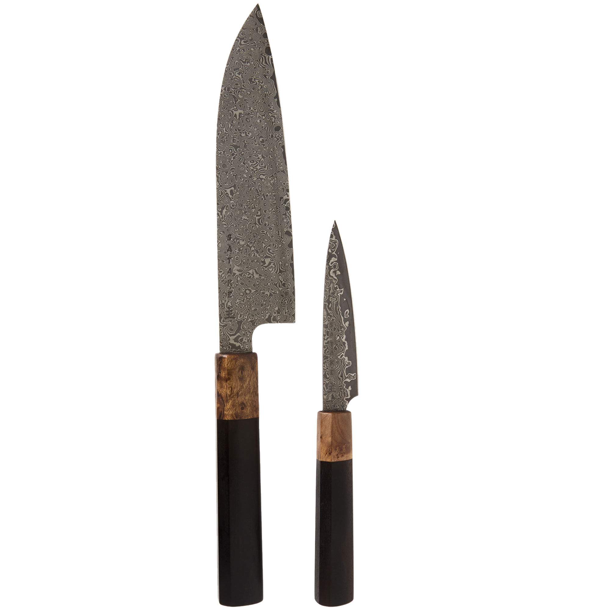 Satake OMO Bunka Petty 9 cm + santokukniv 17 cm