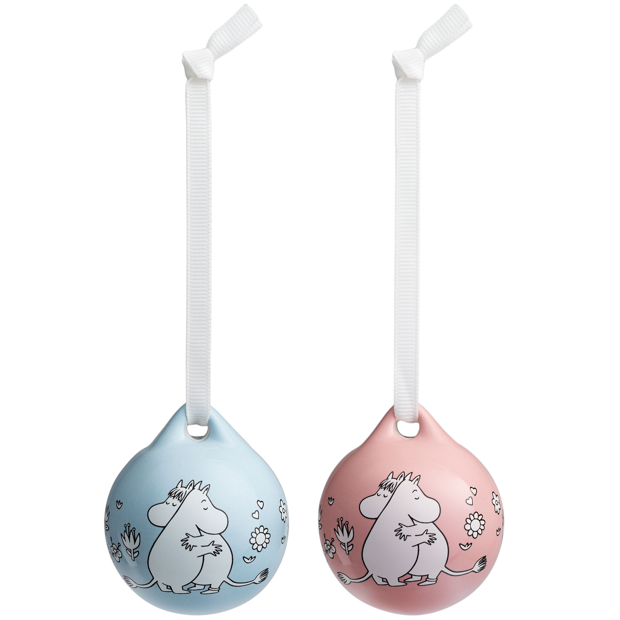 Moomin arabia Minikugler 5 cm 2-pak, lyserød/blå