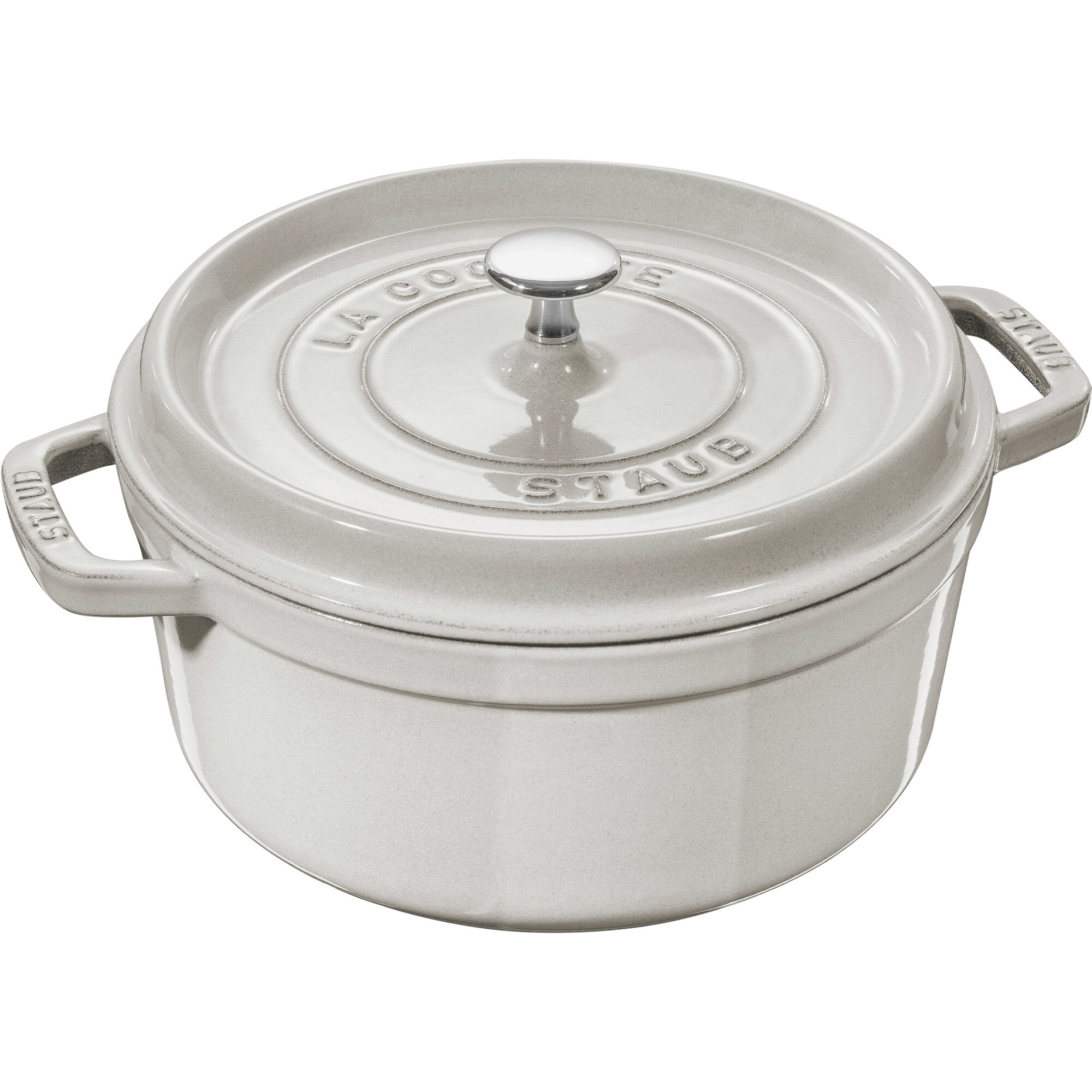 Staub La Cocotte rund støbejernsgryde 20 cm / 2,2 liter, white truffle