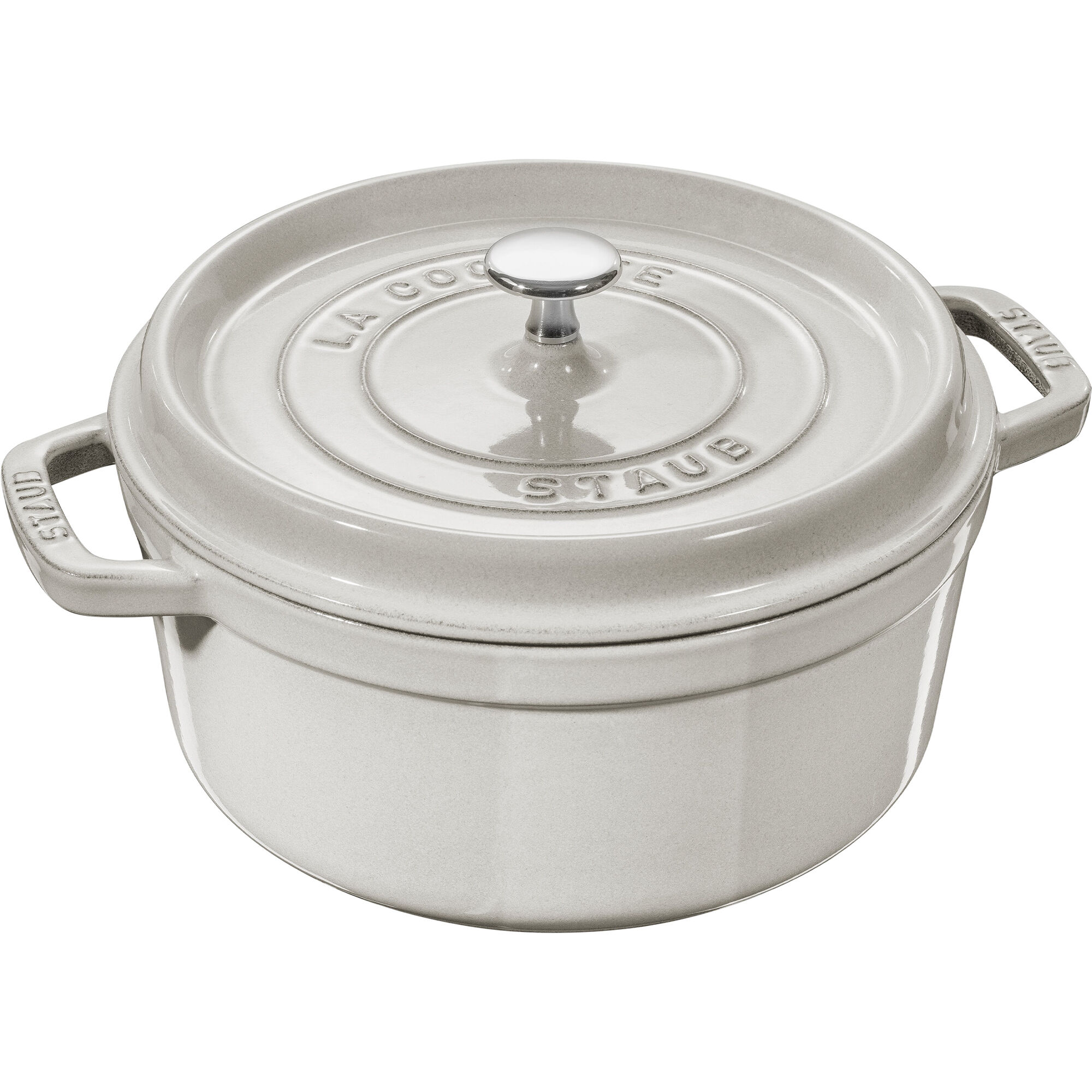 Staub La Cocotte rund støbejernsgryde 28 cm / 6,7 liter, white truffle