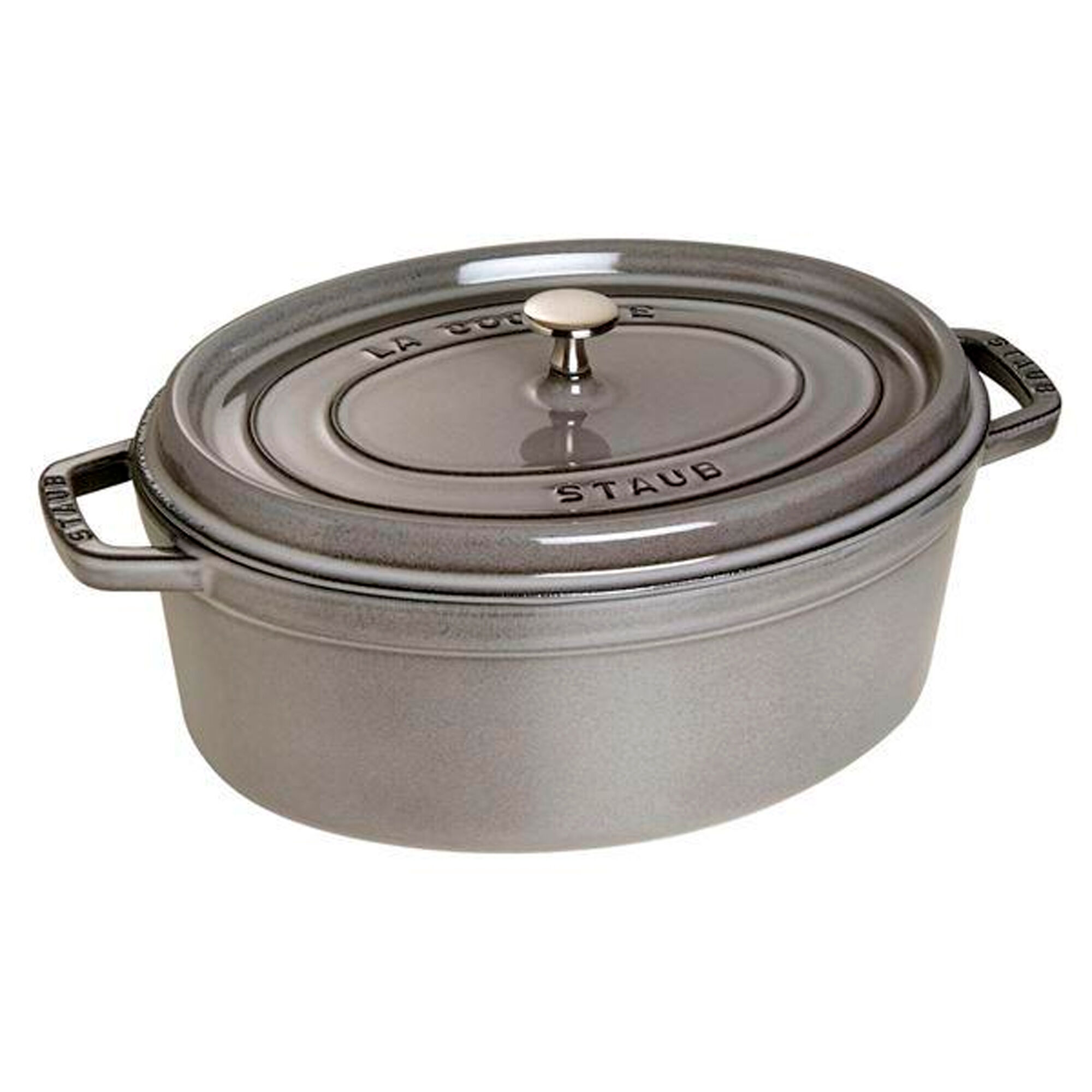 Staub La Cocotte oval støbejernsgryde 31 cm / 5,5 liter, grafitgrå