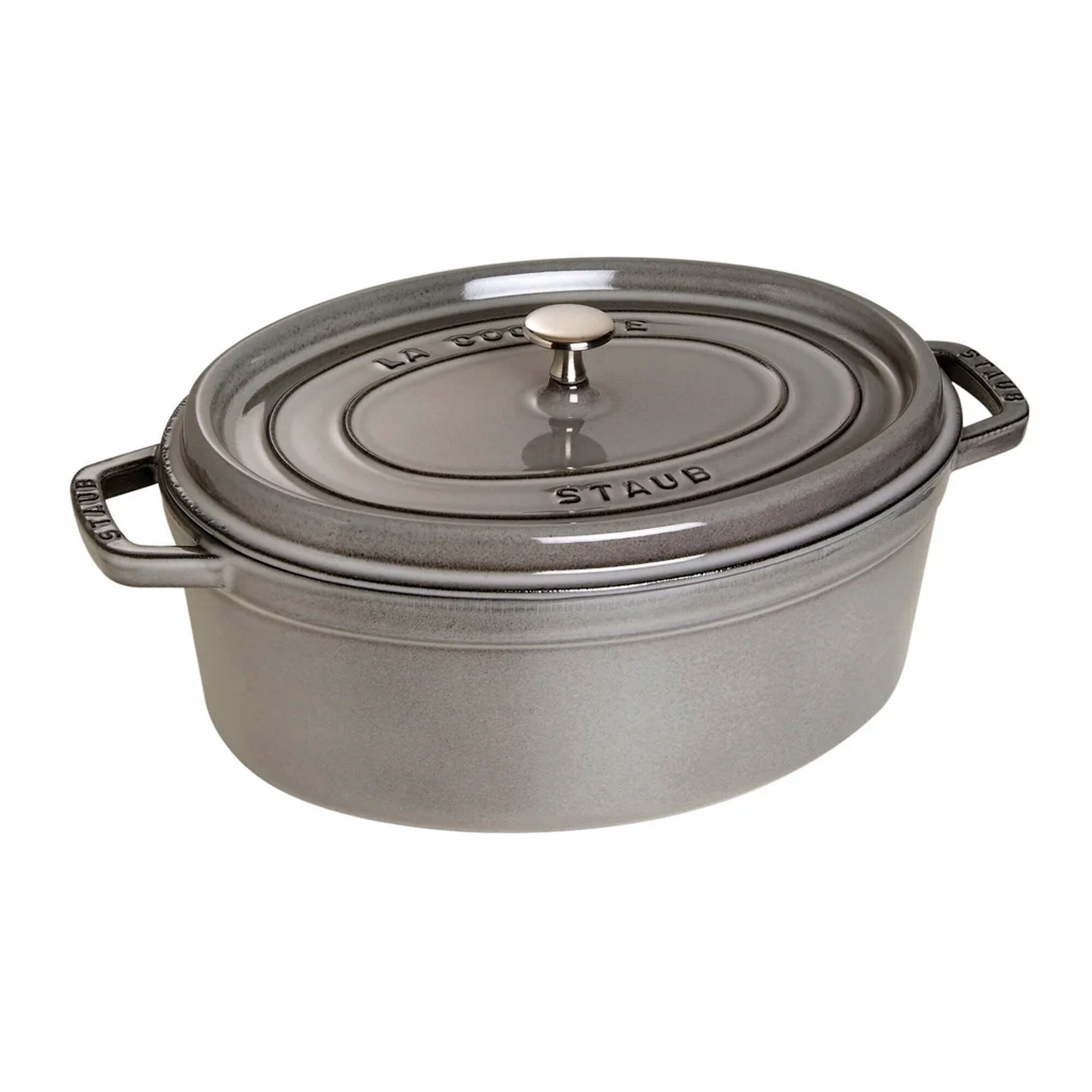 Staub La Cocotte oval støbejernsgryde 33 cm / 6,7 liter, grafitgrå