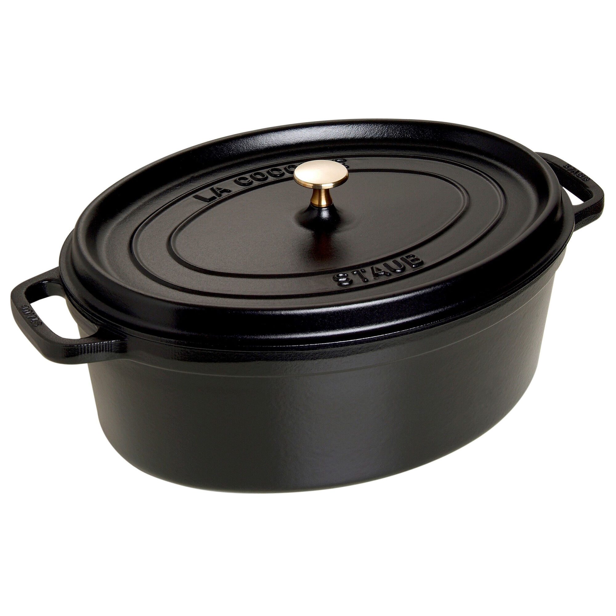 Staub La Cocotte oval støbejernsgryde 8 liter, sort