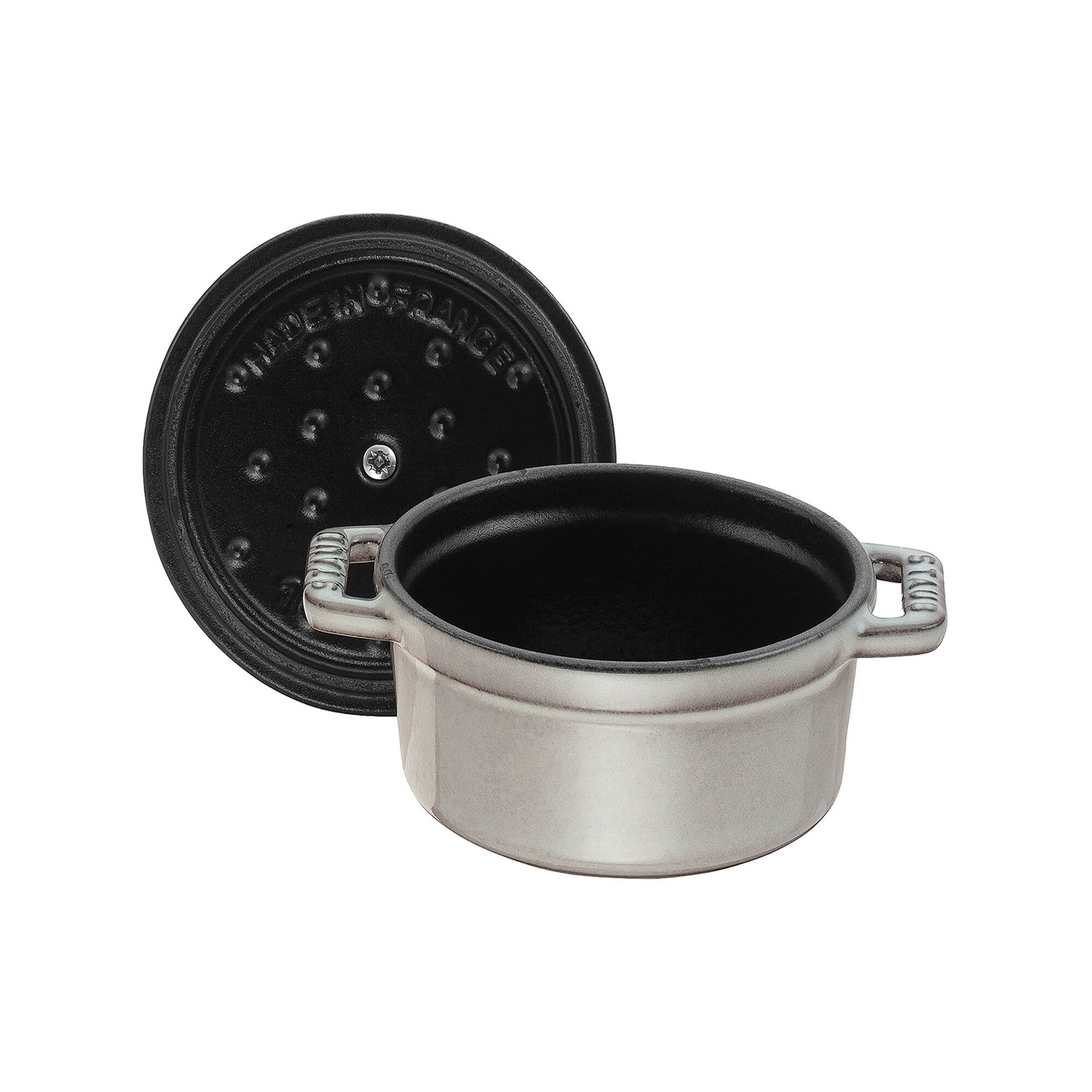 Staub La Cocotte rund minigryde i støbejern 12 cm, grafitgrå