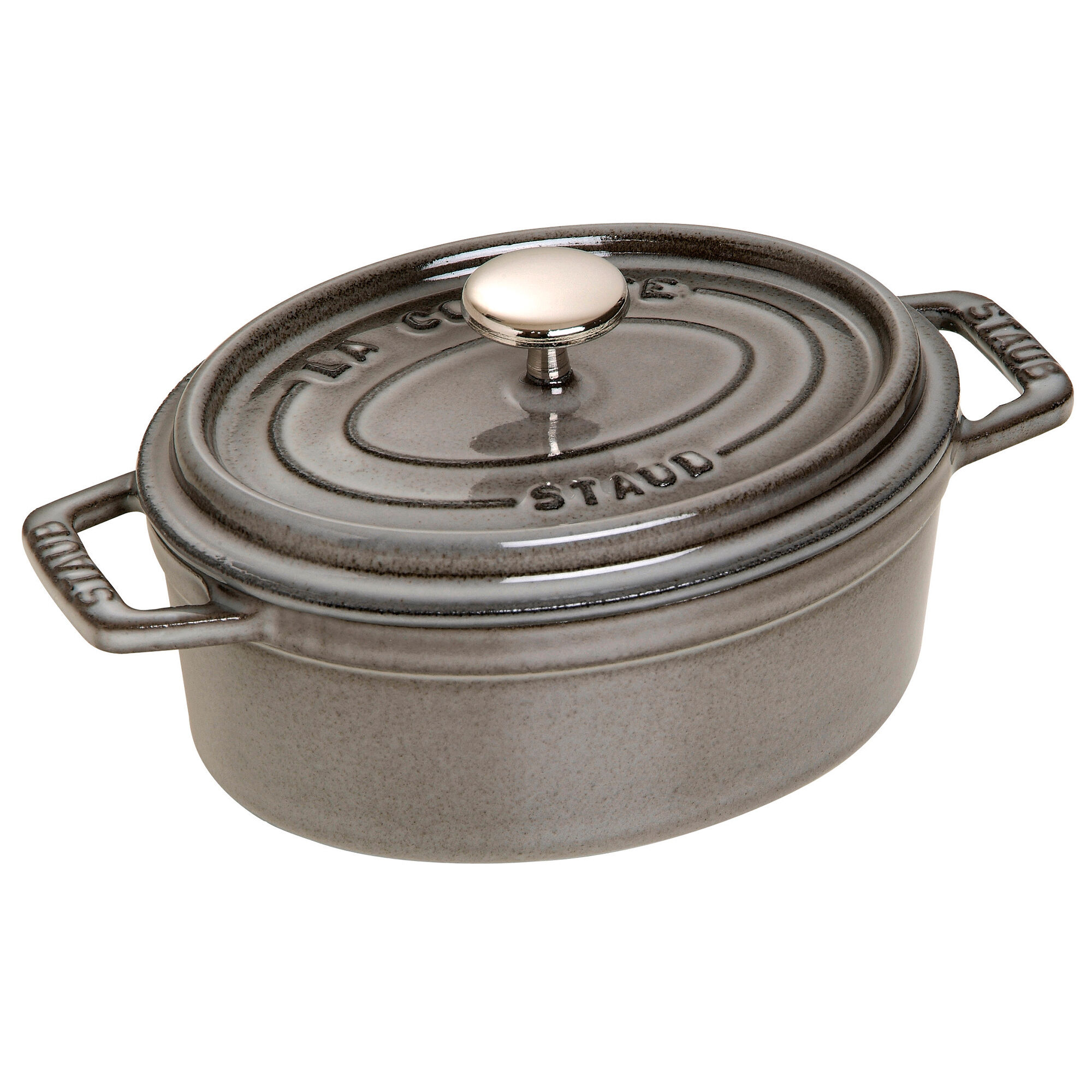 Staub La Cocotte oval støbejernsgryde 15 cm / 0,6 liter, grafitgrå