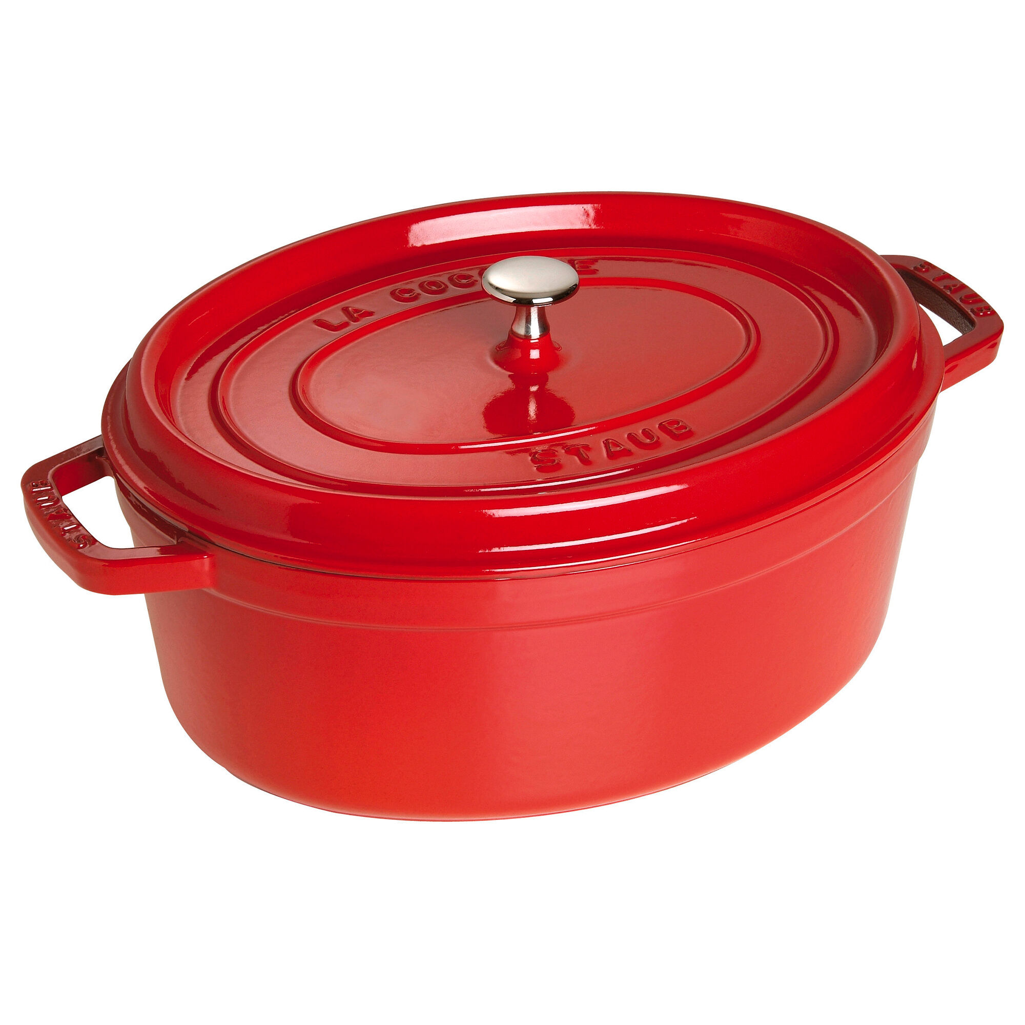 Staub La Cocotte oval støbejernsgryde 31 cm / 5,5 liter, kirsebærrød