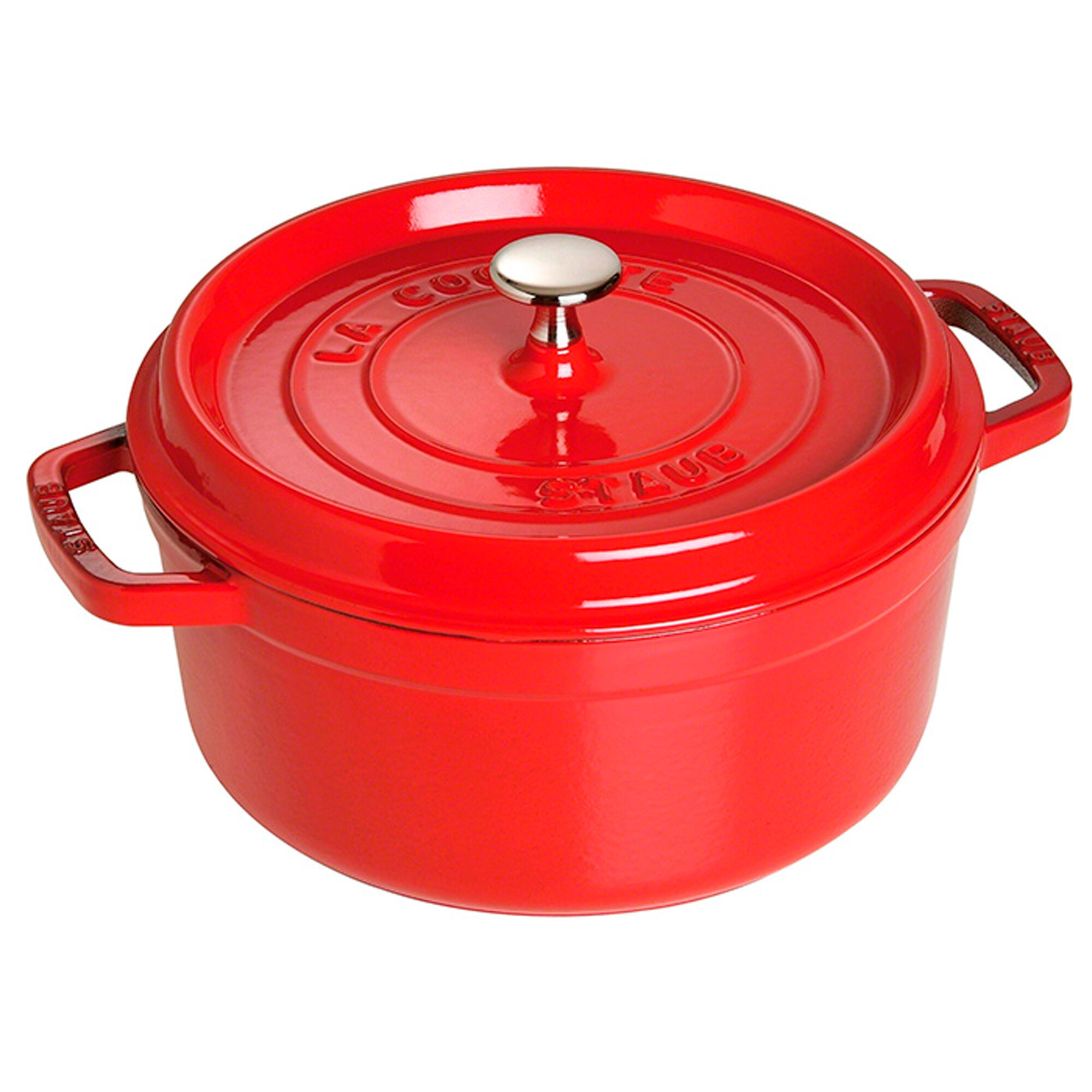 Staub La Cocotte rund støbejernsgryde 26 cm / 5,2 l, kirsebærrød