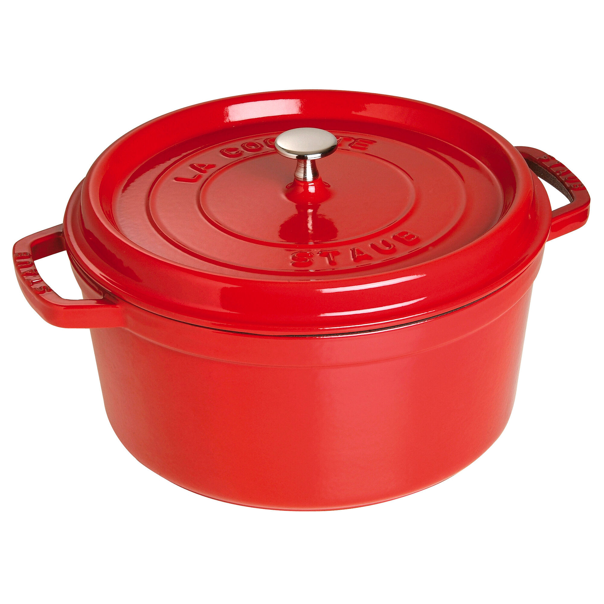 Staub La Cocotte rund støbejernsgryde 28 cm / 6,7 liter, kirsebærrød