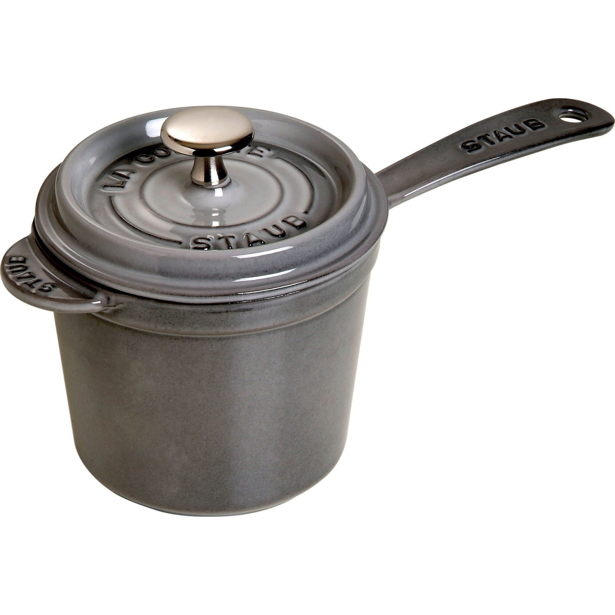 Staub Kasserolle i støbejern 18 cm / 2,8 l, grafitgrå