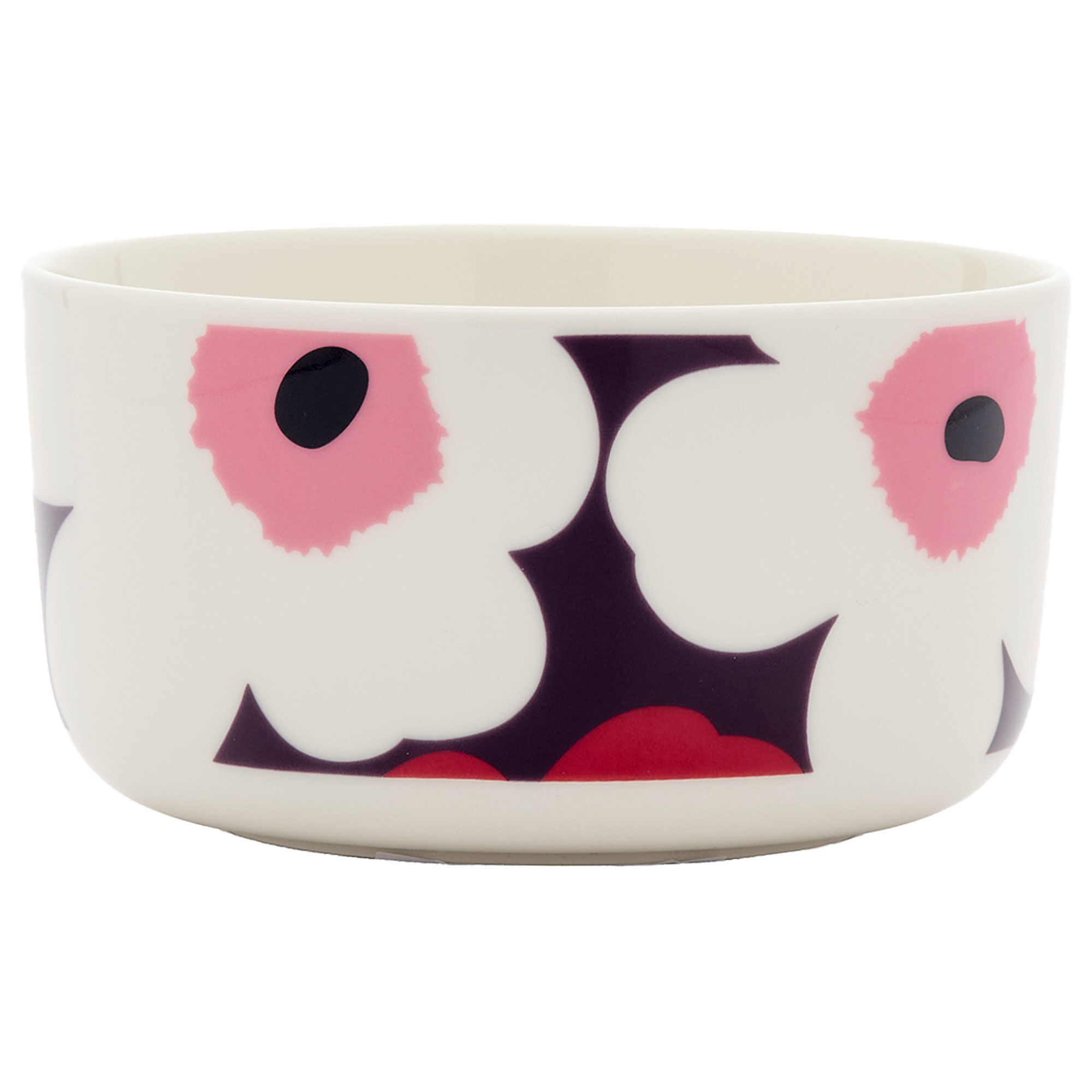Marimekko Oiva Unikko skål 5 dl, cranberry/pink