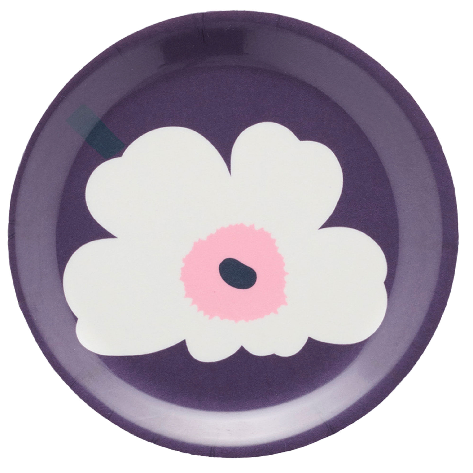 Marimekko Unikko glasunderlag 11 cm, 4-pak, blomme/hvid