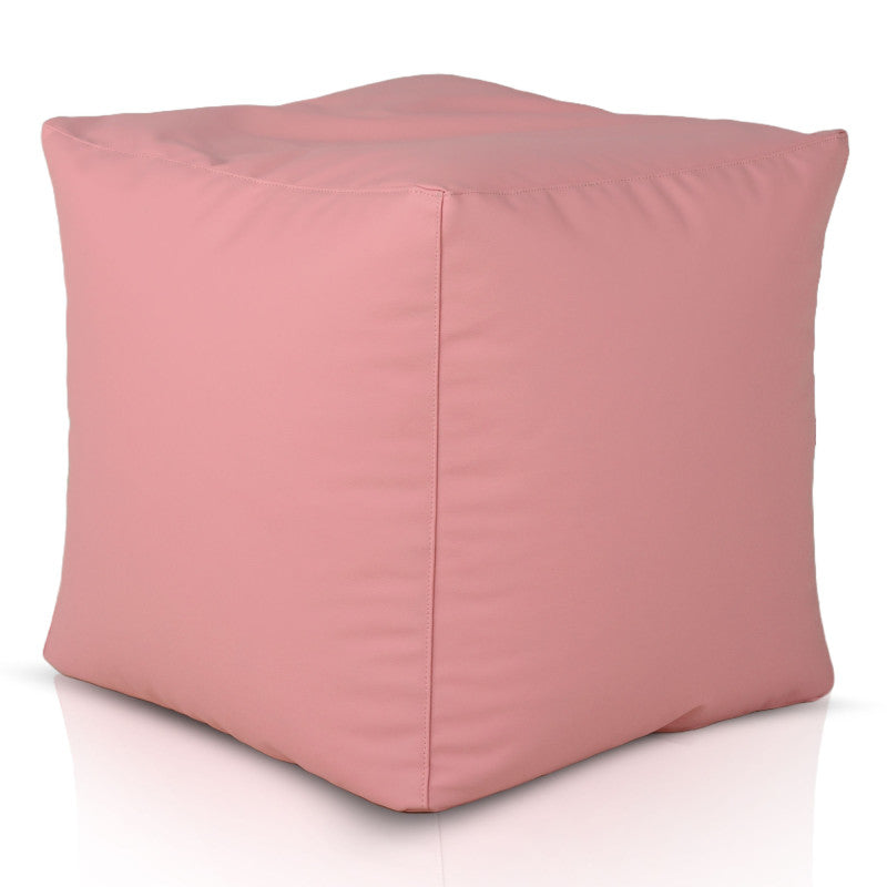 Square Cube Ottoman - Eco-leather, Pink