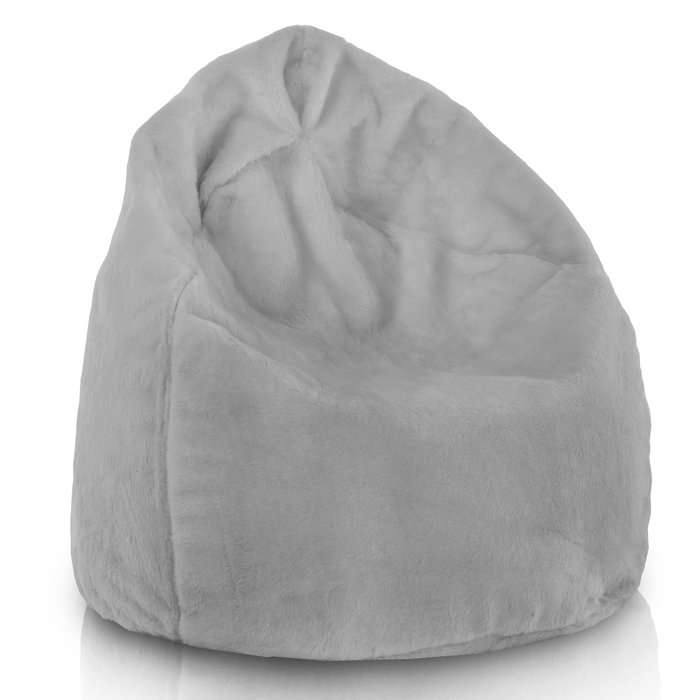 Kids Bean Bag Chair L - Yeti Faux Fur, Grå