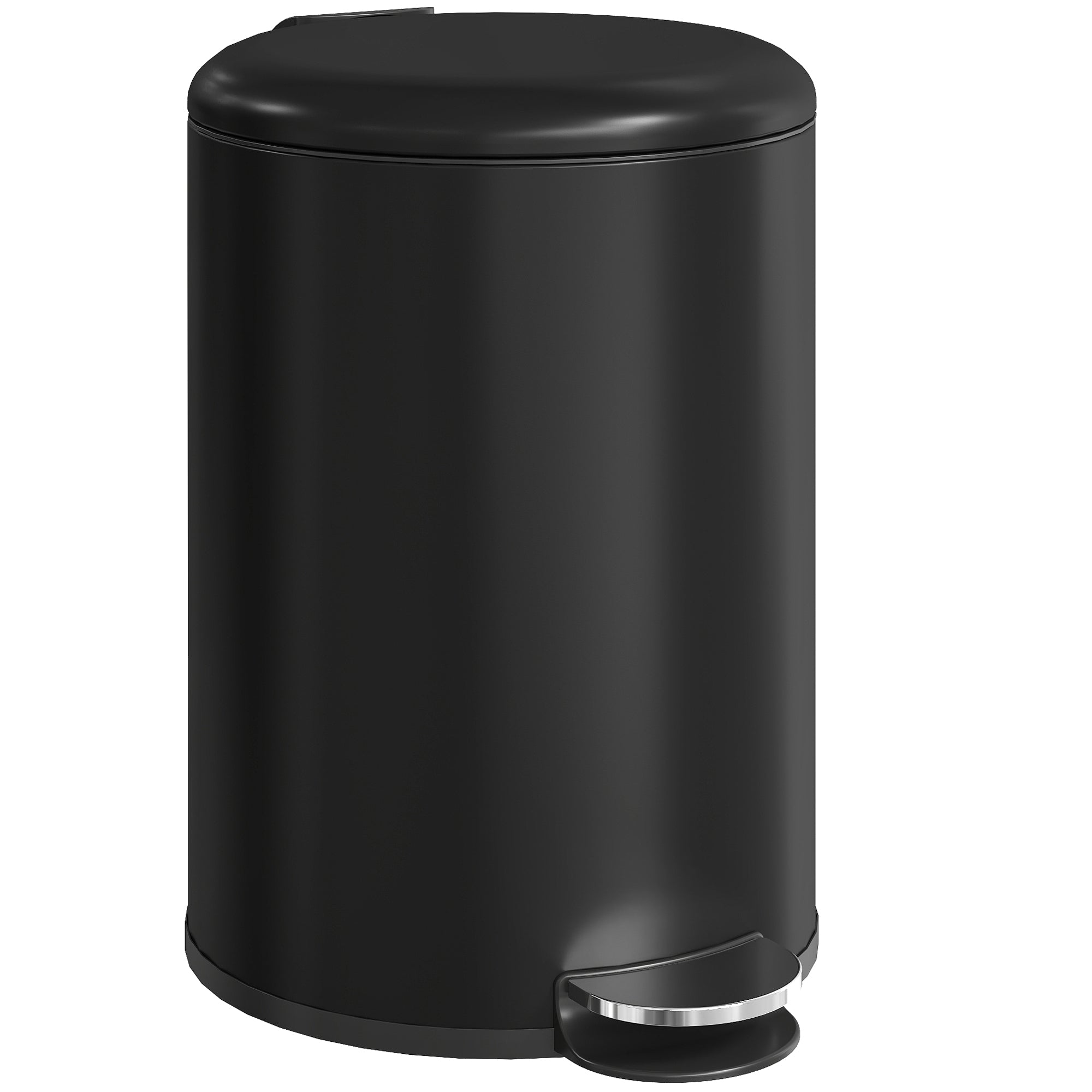 20-liters køkkenaffaldsspand, fingeraftryksbestandig metalaffaldsspand med soft-close låg, fodpedal og aftagelig inderspand, sort