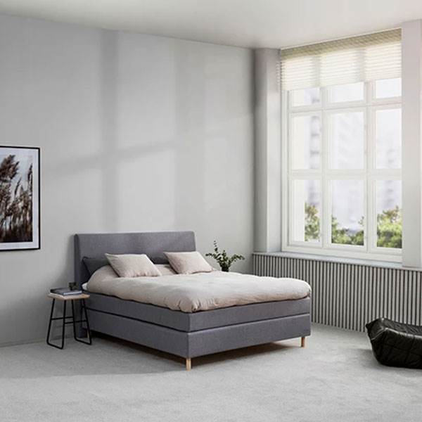 Jensen Ambassadør+ kontinentalseng - Sleep 3 top - 160 x 200 cm - Anthracite 492  : Erling Christensen Møbler