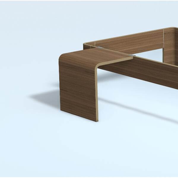 Auping Auronde sengebord, lav model - natural walnut  : Erling Christensen Møbler