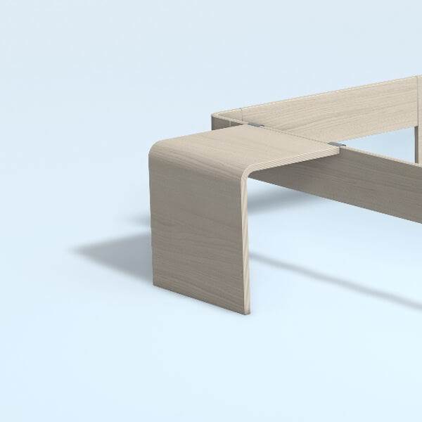 Auping Auronde sengebord, lav model - soft white oak  : Erling Christensen Møbler