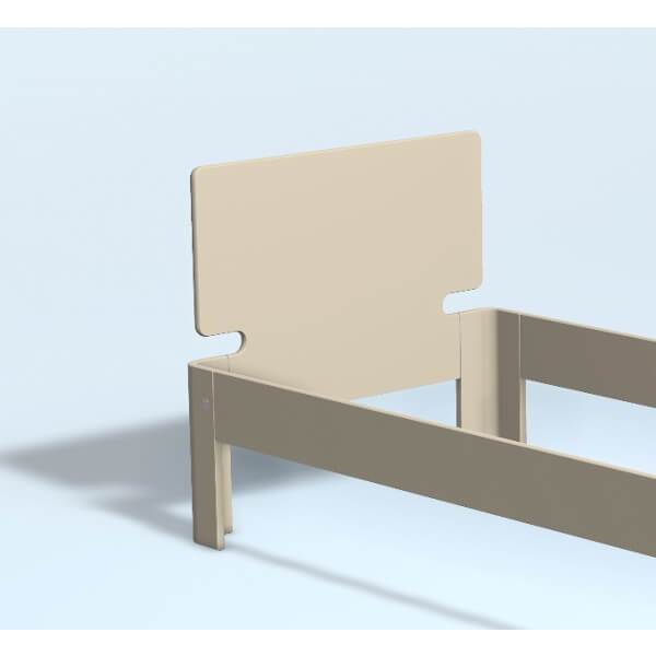 Auping Auronde gavl - enkeltseng - høj model - beige - 100 cm  : Erling Christensen Møbler