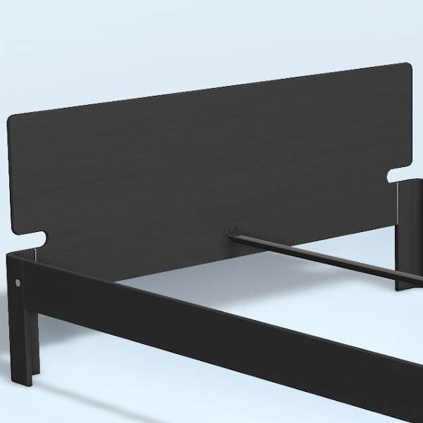 Auping Auronde gavl - dobbeltseng - høj model - midnight black oak - 200 cm  : Erling Christensen Møbler
