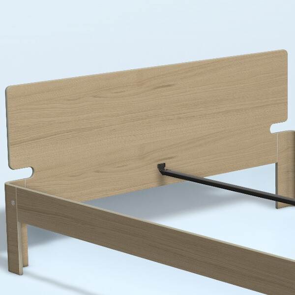 Auping Auronde gavl - dobbeltseng - høj model - natural oak - 160 cm  : Erling Christensen Møbler