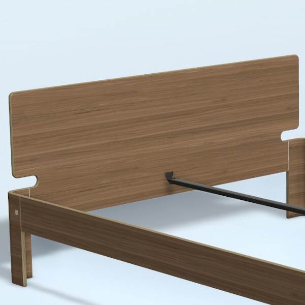 Auping Auronde gavl - dobbeltseng - høj model - natural walnut - 160 cm  : Erling Christensen Møbler