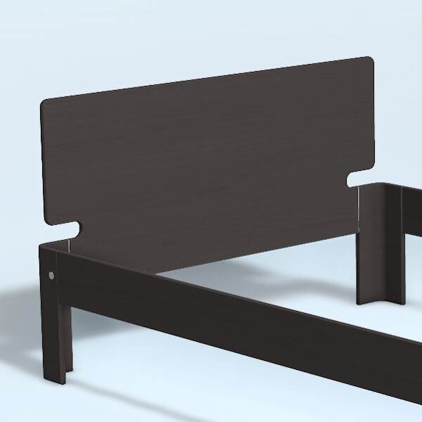 Auping Auronde gavl - trekvartseng - høj model - chocolate brown oak - 140 cm  : Erling Christensen Møbler