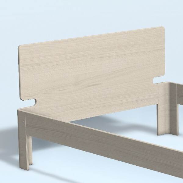 Auping Auronde gavl - trekvartseng - høj model - soft white oak - 120 cm  : Erling Christensen Møbler