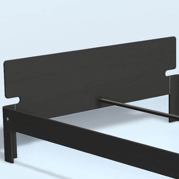 Auping Auronde gavl - dobbeltseng - lav model - midnight black oak - 180 cm  : Erling Christensen Møbler