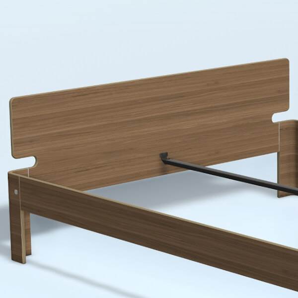 Auping Auronde gavl - dobbeltseng - lav model - natural walnut - 200 cm  : Erling Christensen Møbler