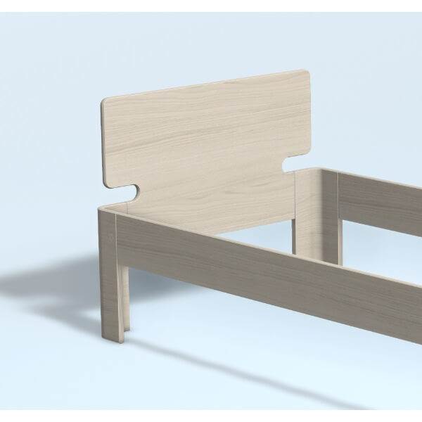 Auping Auronde gavl - enkeltseng - høj model - soft white oak - 100 cm  : Erling Christensen Møbler
