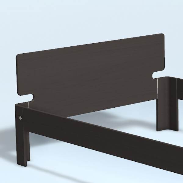 Auping Auronde gavl - trekvartseng - lav model - chocolate brown oak - 140 cm  : Erling Christensen Møbler