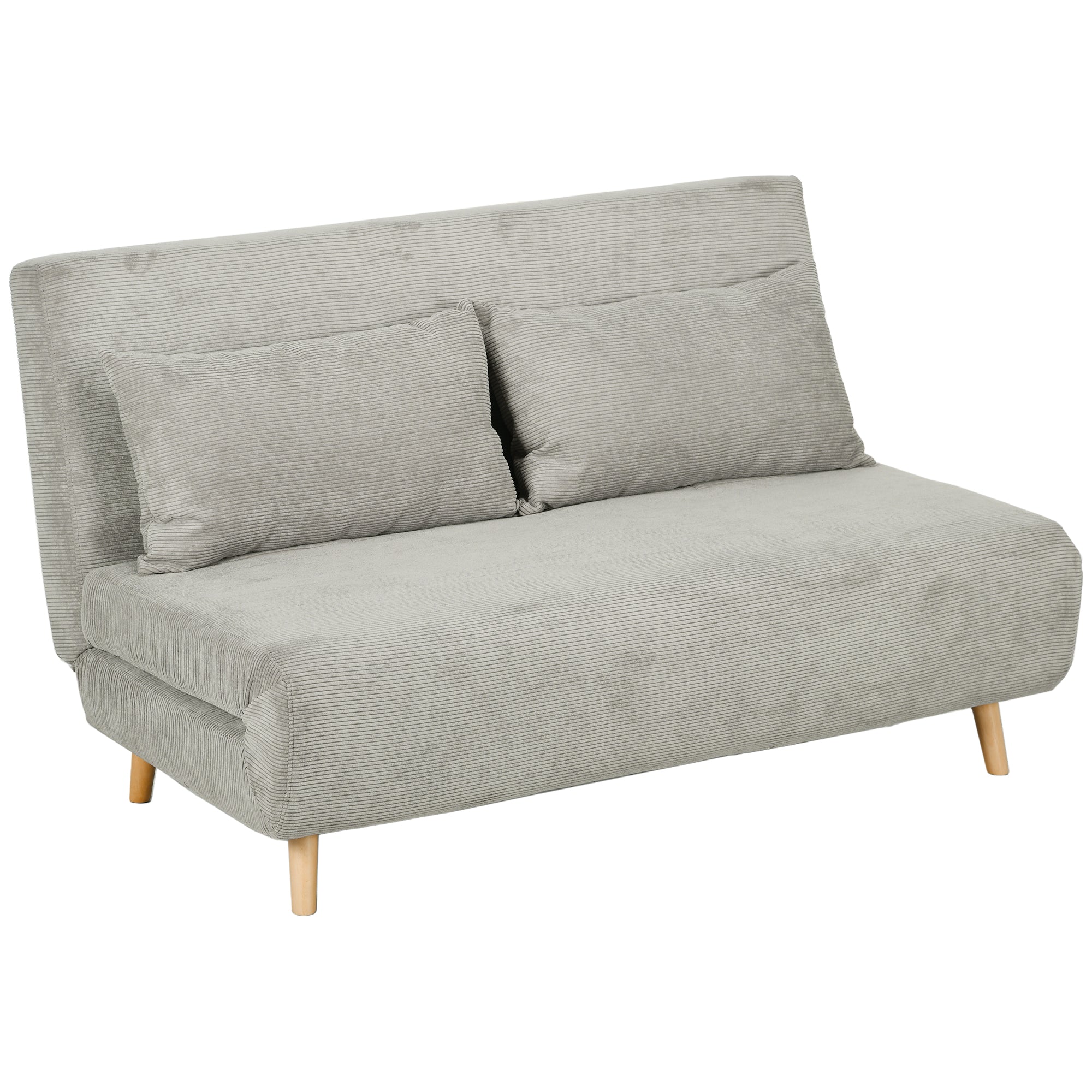 Sovesofa, gæsteseng, 3-positions justerbar ryglæn, linnedlook, op til 120 kg, 141 x 90 x 81 cm, grå