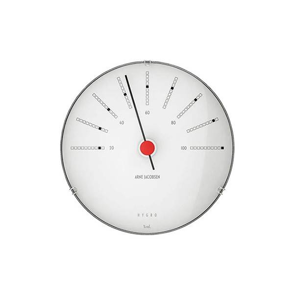 Arne Jacobsen Bankers Hygrometer - Ø:12 cm - Hvid/sort  : Erling Christensen Møbler