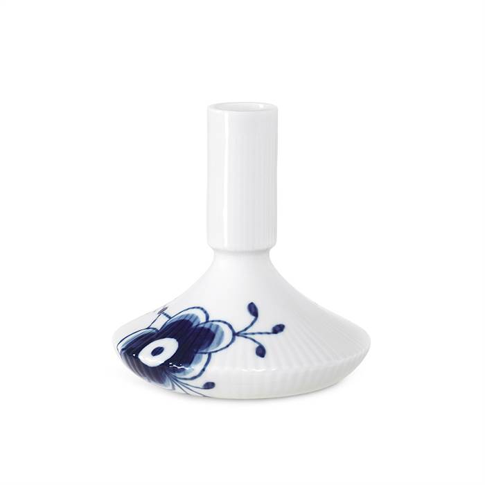 Royal Copenhagen Blå Mega Riflet lysestage - H:12 cm  : Erling Christensen Møbler
