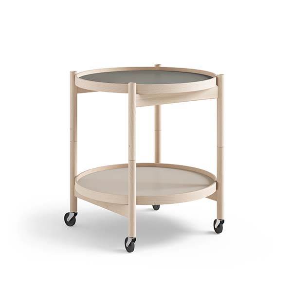Brdr. Krüger Bølling bakkebord 50 cm. - bøg ubehandlet - Bakke 1: Stone / Bakke 2: Stone  : Erling Christensen Møbler