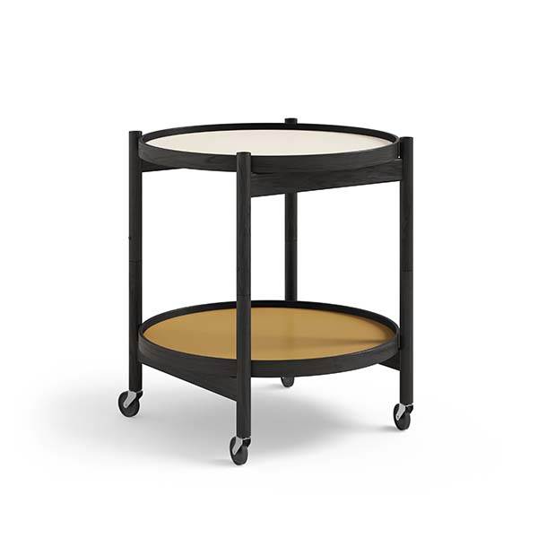 Brdr. Krüger Bølling bakkebord 50 cm. - Sortlakeret eg - Bakke 1: Sunny / Bakke 2: Sunny  : Erling Christensen Møbler