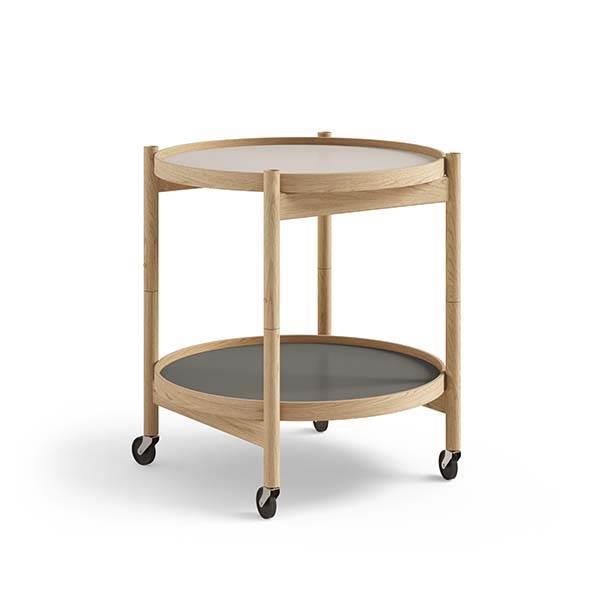 Brdr. Krüger Bølling bakkebord 50 cm. - eg olie - Bakke 1: Stone / Bakke 2: Stone  : Erling Christensen Møbler