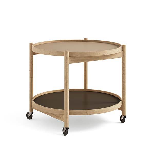 Brdr. Krüger Bølling bakkebord 60 cm. - eg olie, bakke 1: Earth / bakke 2: Earth  : Erling Christensen Møbler