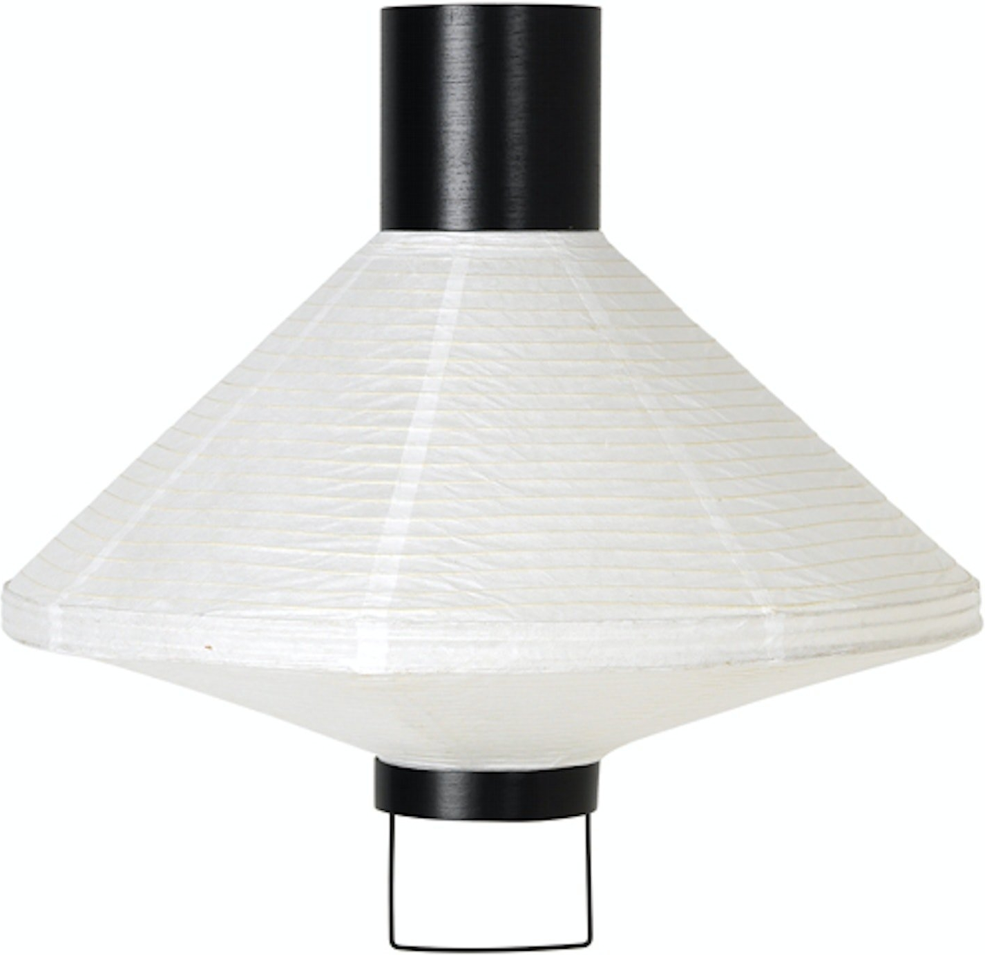 Lampeskærm Broste Copenhagen Ritta rispapir Ø44Ã42 cm sort/hvid