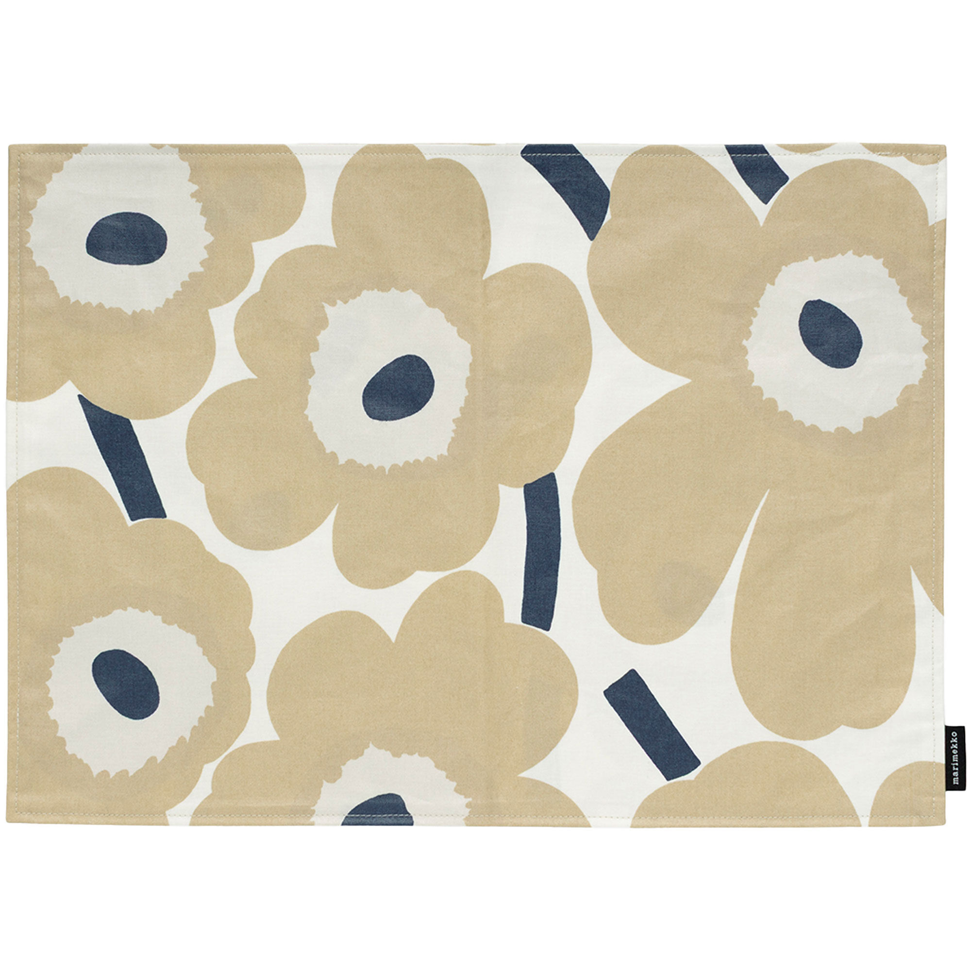 Marimekko Unikko dækkeserviet 31 x 42 cm, beige/hvid/mørkeblå